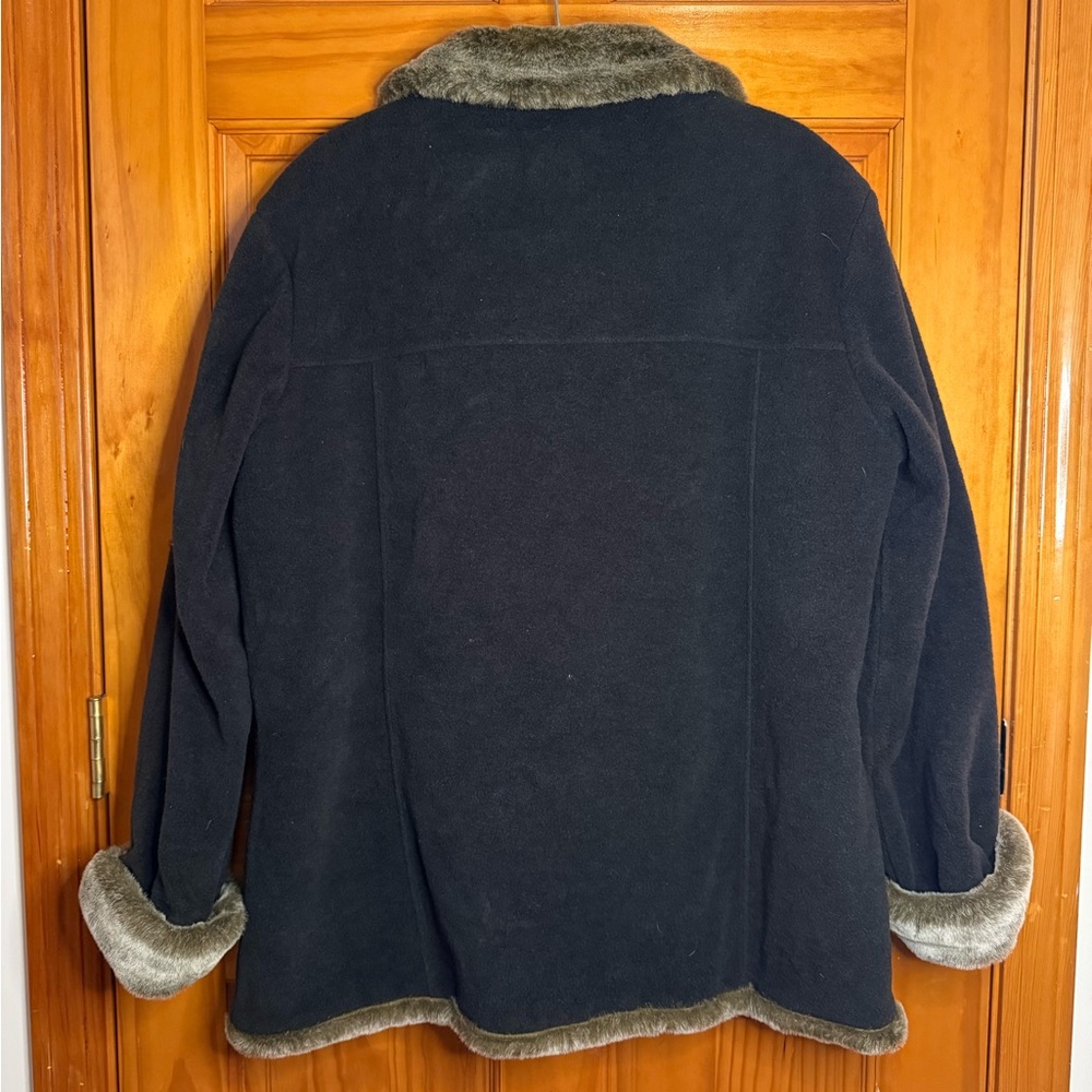 J. Jill Faux Fur Lined Wool Blend Coat Womens Size Large Tall - Picture 5 of 9